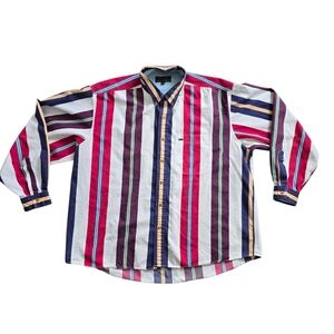 Vintage Colours by Alexander Julian Men's Striped Button-Down Shirt Size Tall XL